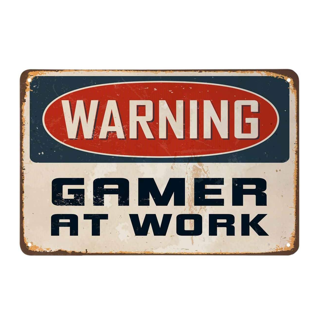 Gamer at Work - Metal Sign